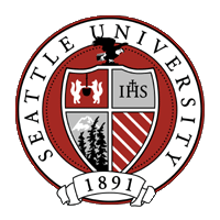 seattle university logo, IHS, 1891, red with white background