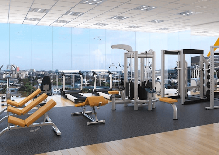 This picture shows the gym at Tribute House.