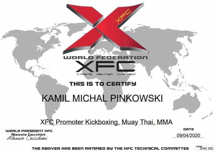 XFC promoter certificate