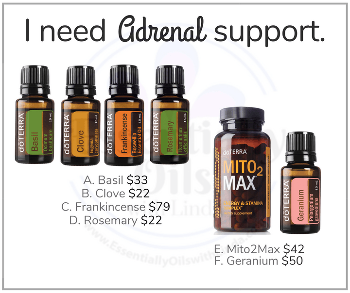 natural adrenal system support, essential oils louisiana, basil essential oil, rosemary essential oil, clove essential oil