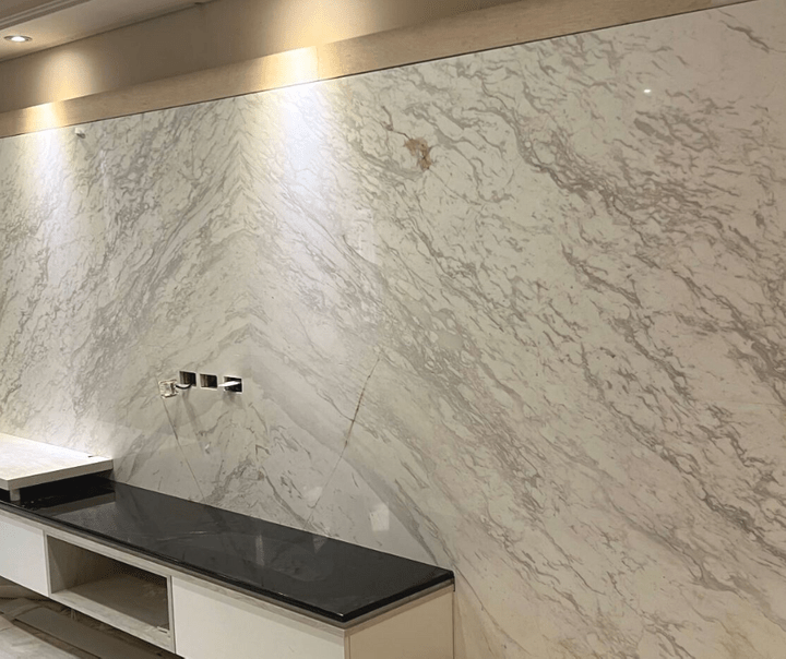 雪白銀狐大理石拼花作品