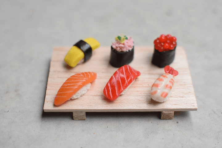 ALT: Miniature Sushi clay art made at BONCHI Kyoto workshop