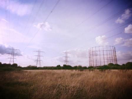 Picture of electricity and old gas storage
