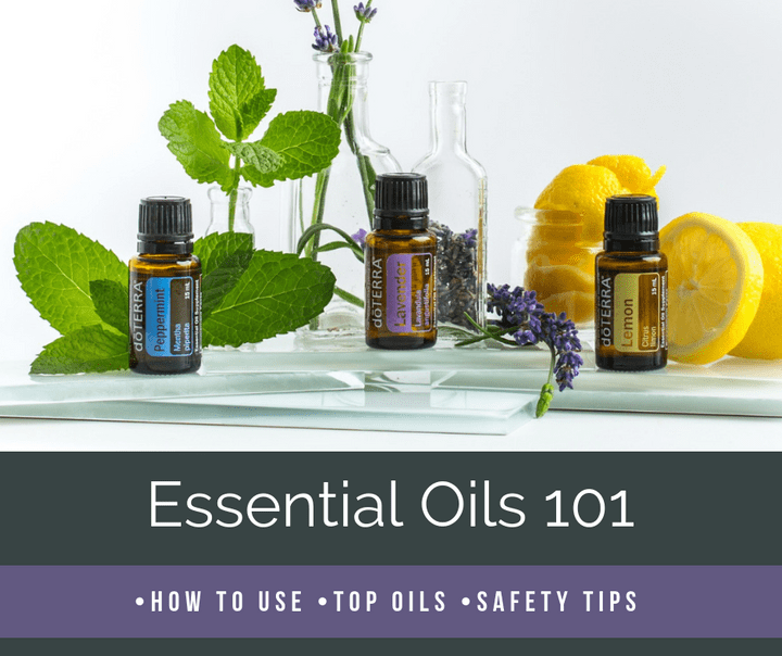 Lemon essential oil, peppermint essential oil, lavender essential oil