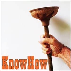 a hand holding up a plunger, Know How on startover.xyz