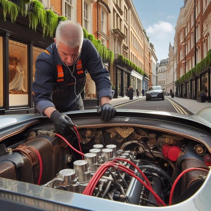 Electric car run out of charge