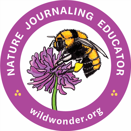 Arija earned a nature journaling educator badge from Wild Wonder