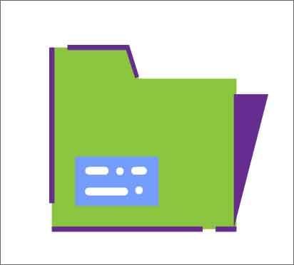Purple and green folder