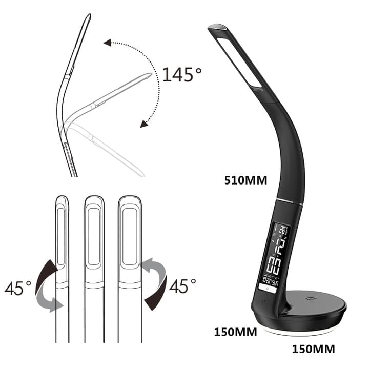 Goose LED Desk Lamp with Alarm Clock,Wireless Charger ,Warm Night Light