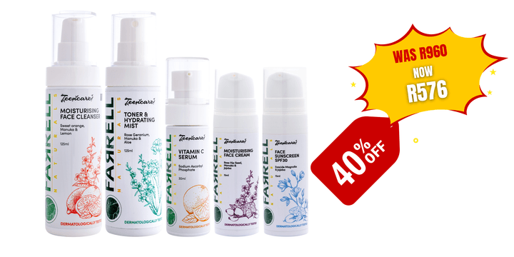 Farrell Naturallye Teencare Essentials Combo, 5-piece South African skincare set with 40% OFF promo