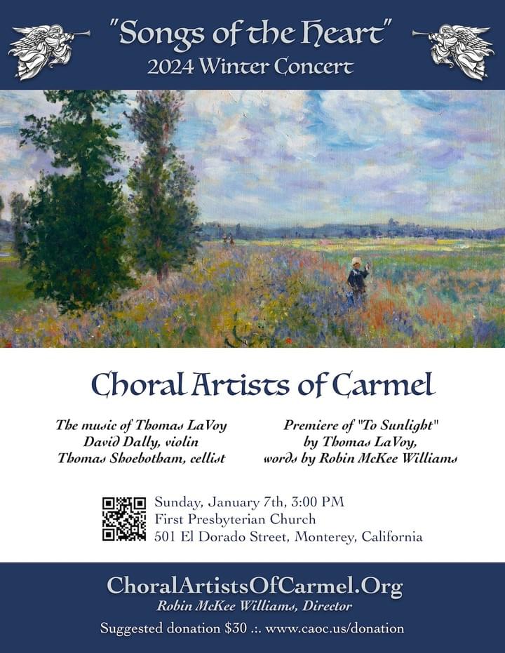 Choral Artists of Carmel, Winter 2018 publicity poster