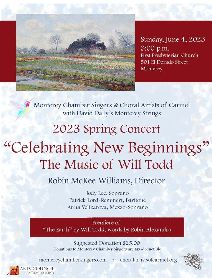 Choral Artists of Carmel, Winter 2018 publicity poster