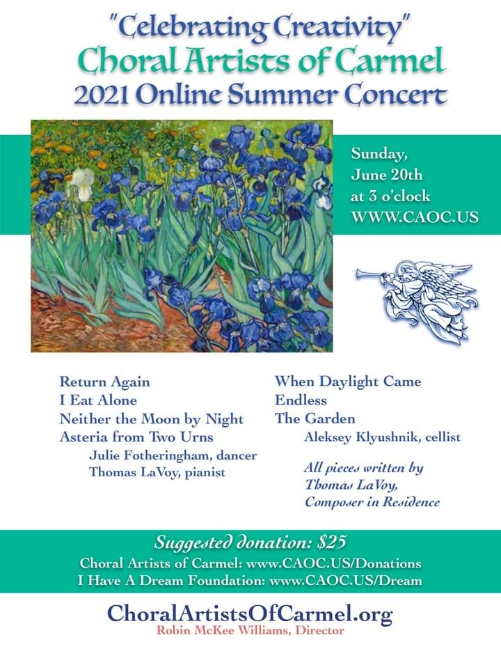 Choral Artists of Carmel, Winter 2018 publicity poster