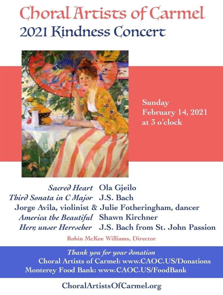 Choral Artists of Carmel, Winter 2018 publicity poster