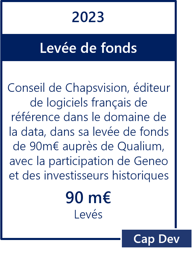 Levée de fonds ChapsVision Data Qualium Geneo Build-up