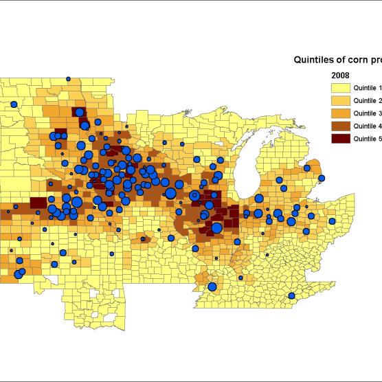 This paper examines the direct effect changing ethanol production has had on changes in nitrogen (N) and phosphorus (P) fertilizer use and on the concentration of these nutrients in surface water. I employ the fact that due to the high transportation cost of corn, ethanol facilities utilize corn grown nearby. In a county-level model I account for the unobserved heterogeneity that influences both corn production and ethanol facilities' location decisions. I observe changes in N and P fertilizer use in a county as nearby ethanol-production capacity changes. I use this variation to estimate the direct impact ethanol production has on local fertilizer use and nutrient concentration in surface water. I find that a 10\% increase in ethanol production capacity results in a 1.34\% increase in N fertilizer use. Today, a typical Midwestern county faces exposure to 269 million gallons of ethanol production per year. My results indicate that increasing that exposure by 27 mgpy will result in in 101.3 tons more nitrogen fertilizer use annually in the county.