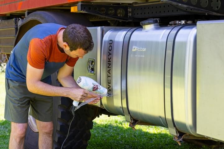 4xtremes 4x4 expedition truck with padoan diesel tanks, stainless steel tank, aluminum tank, painted steel tank