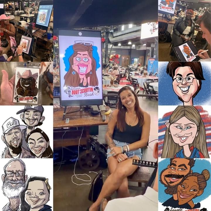 digital caricature entertainment services for your corporate events and large budget shows and large weddings
