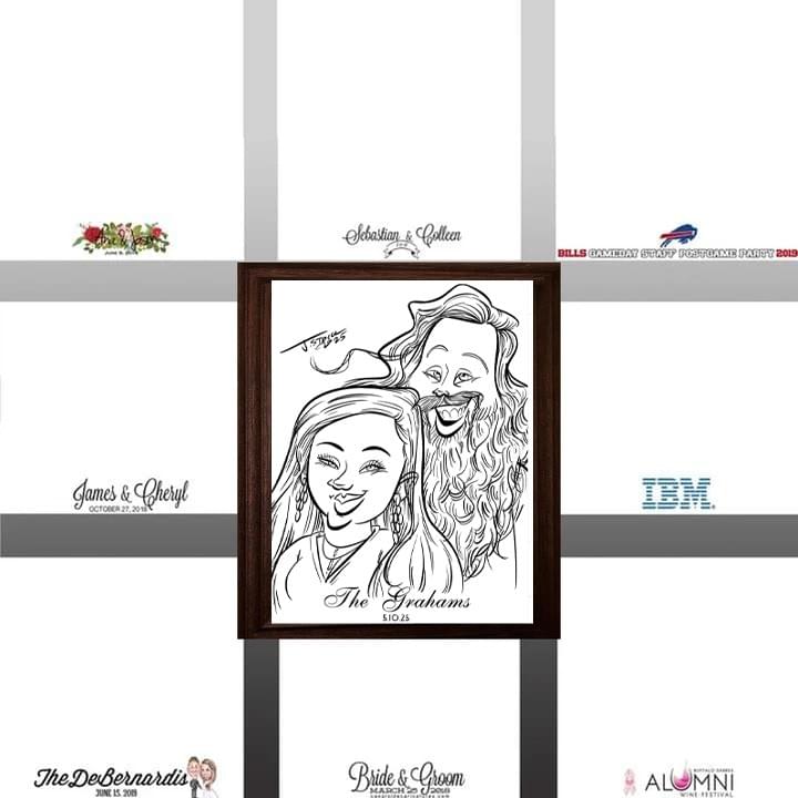 Custom Caricature paper for  Weddings and Events, add a personal touch to your event