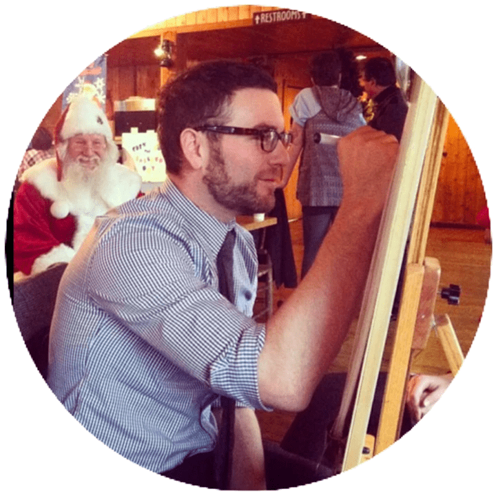 Matted wedding caricature