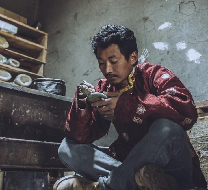 NW551712 中国骨董品 銅制 極細工『純銅木把美女徳利』 風水開運 古