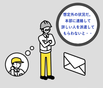 想定外の状況だ。本部に連絡して詳しい人を派遣してもらわないと・・