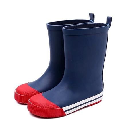 navy body red toe kids rubber rain boots manufactured by AbsoluteWelly
