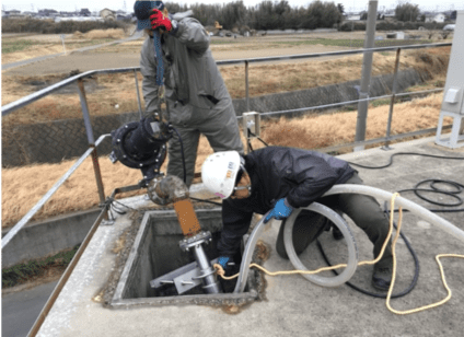 調整槽に設置の様子(後付け)