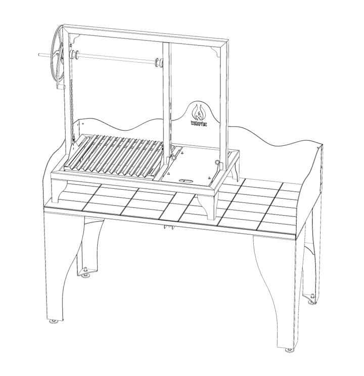 Asado Gemelo Parill Grill with Fire Table combination