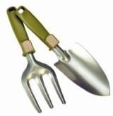 Wholesale garden supply including: clay pots, flower pots, garden rakes, garden shovels, hanging planters, and metal buckets.