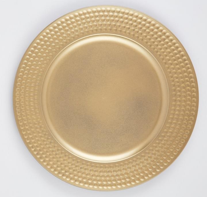 13 inch, Round Gold Dot Rim Charger