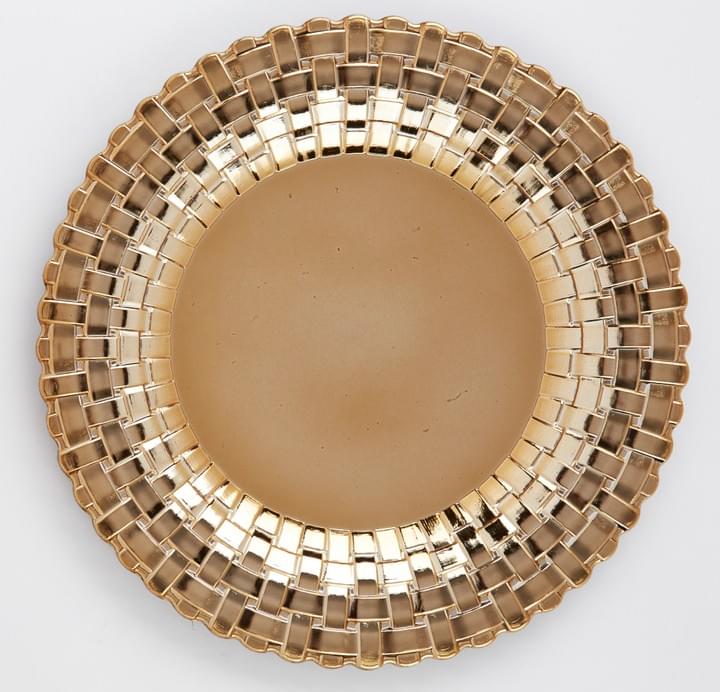 13 in, Gold Round Charger Braided Rim