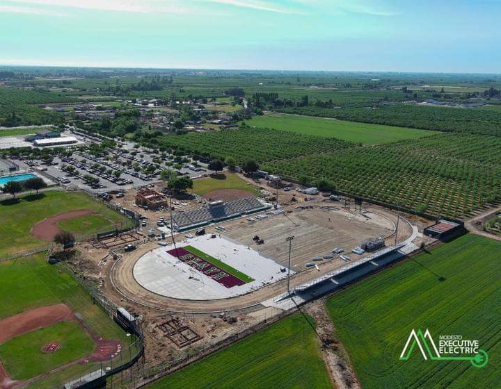 Stadium and sports lighting installation at Central Valley High School by Modesto Executive Electric