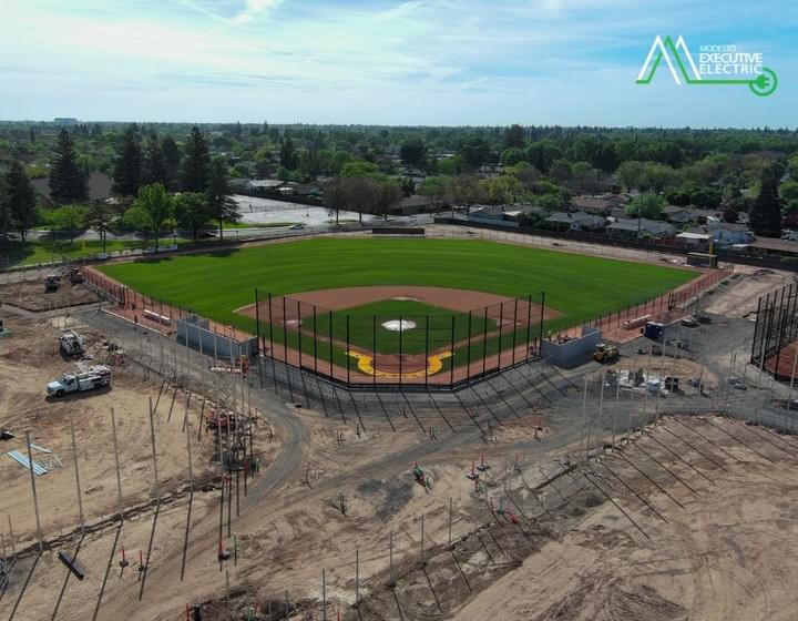 Baseball and softball field electrical work at Grace M. Davis High School by Modesto Executive Electric
