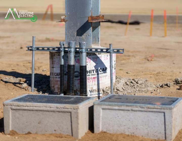 Press box electrical installation at Central Valley High School Stadium by Modesto Executive Electric