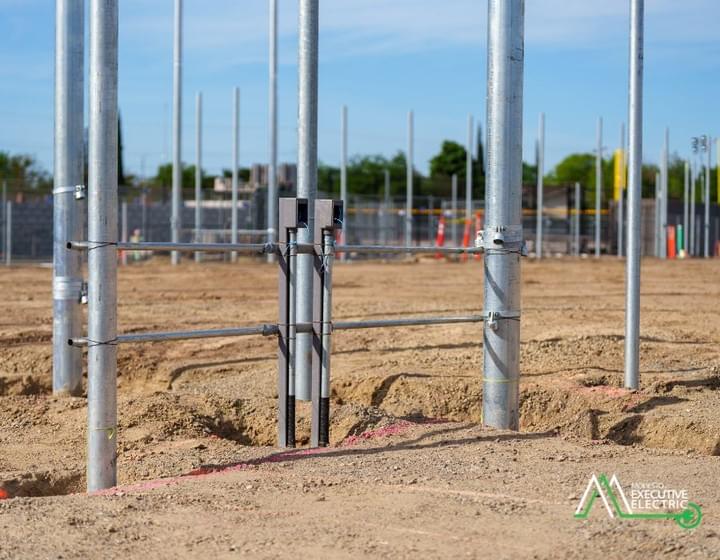 Baseball and softball field electrical work at Grace M. Davis High School by Modesto Executive Electric