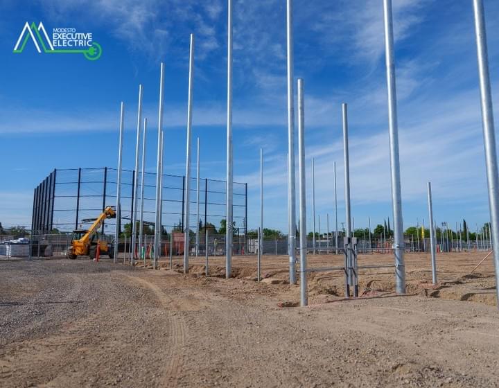 Sports lighting installation at Grace M. Davis High School by Modesto Executive Electric