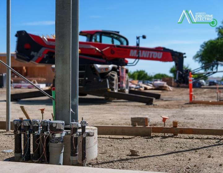 Press box electrical installation at Central Valley High School Stadium by Modesto Executive Electric