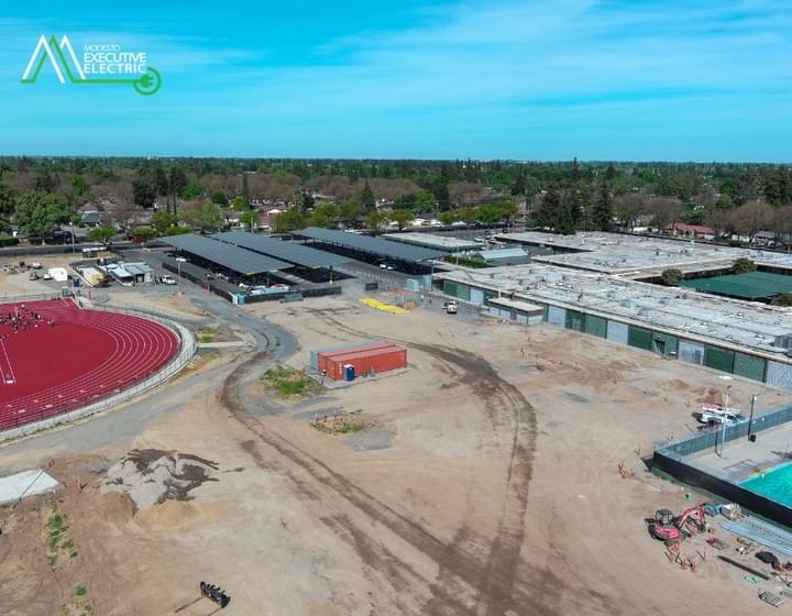 Football stadium electrical work at Grace M. Davis High School by Modesto Executive Electric in Modesto, CA
