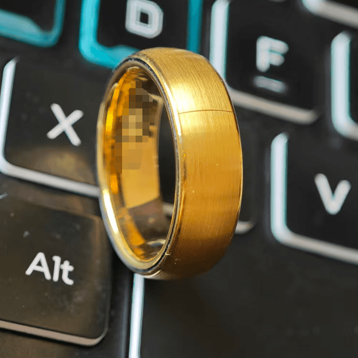 Gold payment ring ,ceramic with 18K gold color plating.NFC gold ring