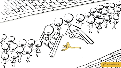 Cartoon Ladder & Banana