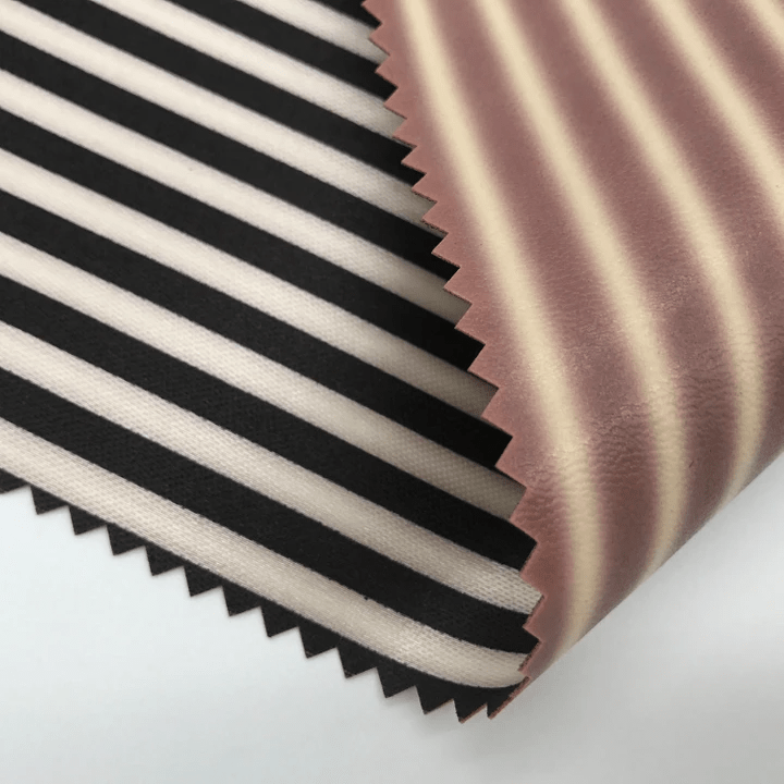 Striped Fabric with Foamed PVC Coating