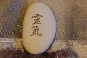 Reiki symbole displayed on a rock