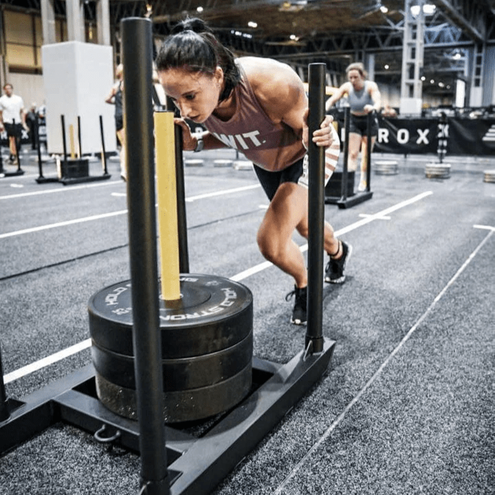 Jodie completing the sled push