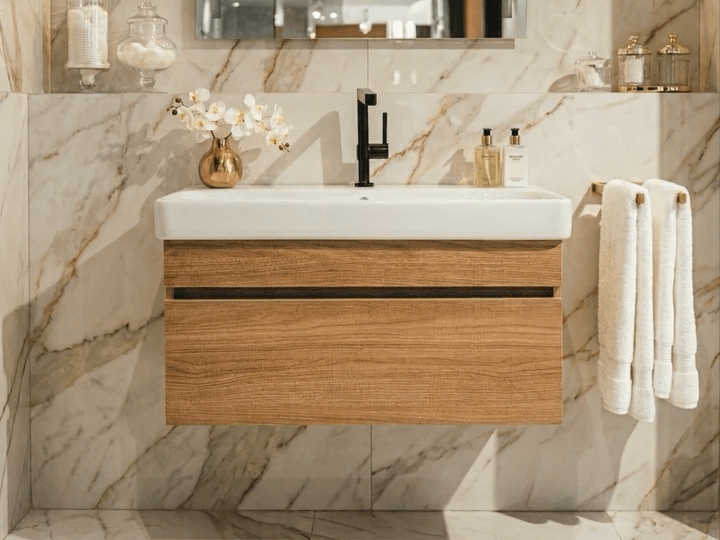 Meuble de salle de bain Tunisie / Salle de bain Tunisie / Meuble pour salle de bain design Tunisie / Meuble de salle de bain Hydrofuge Tunisie / Meuble de salle de bain High Gloss Tunisie / Lavabo Geberit Tunisie / Meuble de salle de bain Geberit Tunisie / Meuble Geberit Tunisie