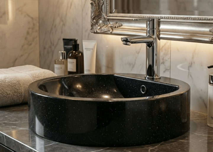 Bol à poser à petit prix Tunisie / Bol large salle de bain Tunisie / Lavabo bol noir Tunisie / Bol salle de bain noir Tunisie / Vasque bol robuste Tunisie / Salle d'eau Tunisie