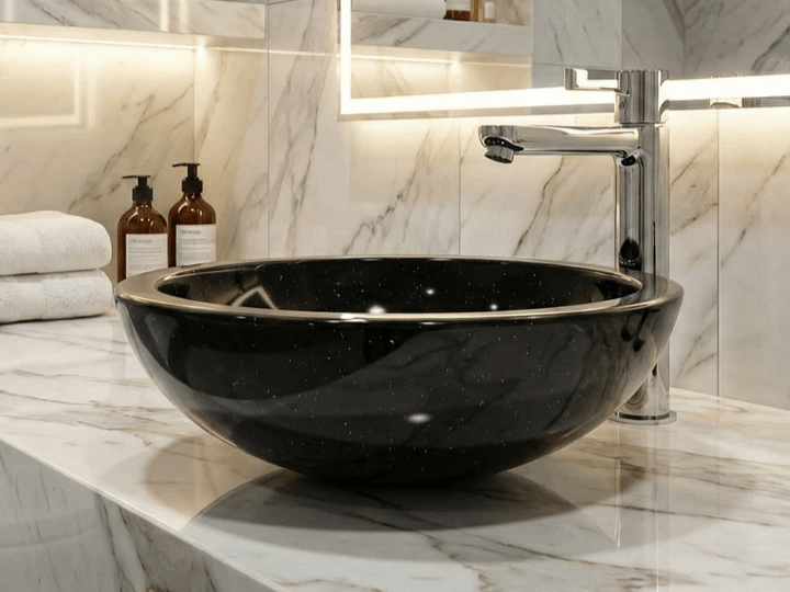 Lavabo Tunisie / Vasque Tunisie / Vasque à poser Tunisie /  Bol Tunisie / Bol à poser en noir Tunisie