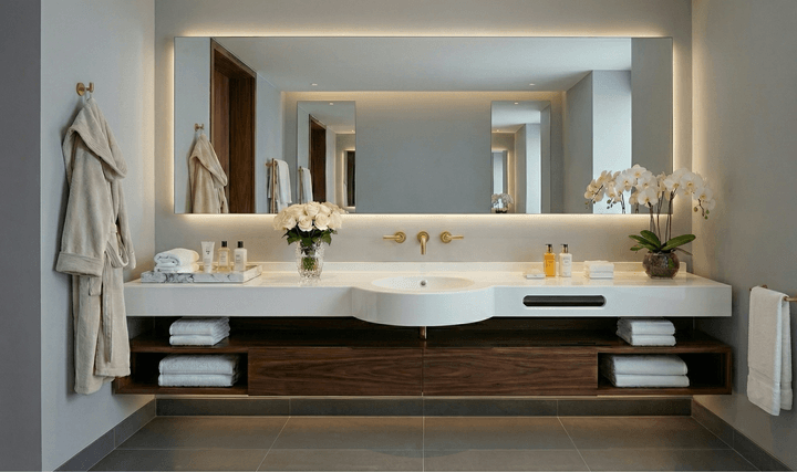 Lavabo Tunisie / Salle de bain Tunisie / Lavabo double suspendue Tunisie