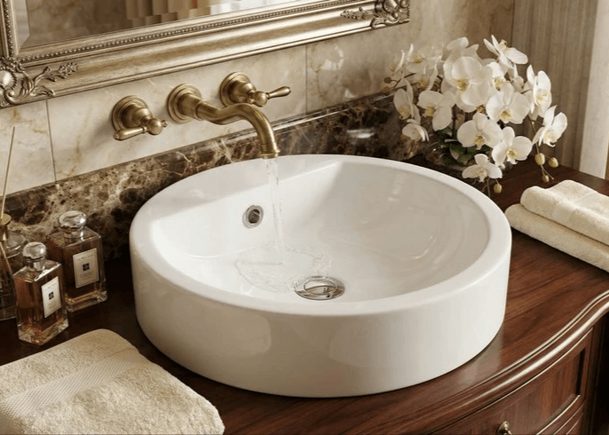 Bol à poser à prix mini Tunisie /  Bol résistant salle de bain Tunisie /  Bol Tunisie / Bol salle de bain 47 cm Tunisie / Vasque bol robuste Tunisie / Salle d'eau Tunisie