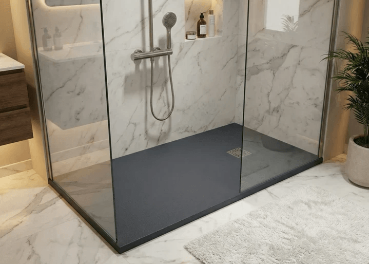 Receveur de douche Tunisie / Receveur rectangulaire extra-plat "Vulcanite" gris